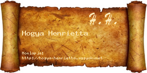 Hogya Henrietta névjegykártya